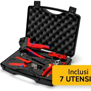 Knipex set 7 utensili settore fotovoltaico per connettori cavi solari MC4 4-10mm² in valigetta Offerta Del Giorno