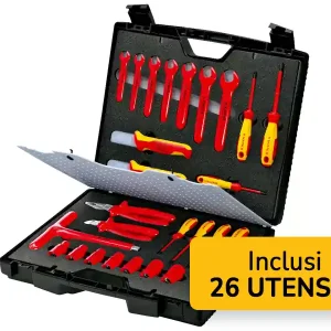 Economico Knipex set 26 utensili di sicurezza per lavori sugli impianti elettrici in valigetta