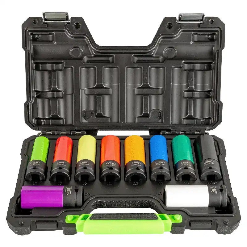 Set di bussole a impatto per cerchi in lega da 15 a 24 mm 1/2" CrMo - 10 pezzi JBM Non Perdere