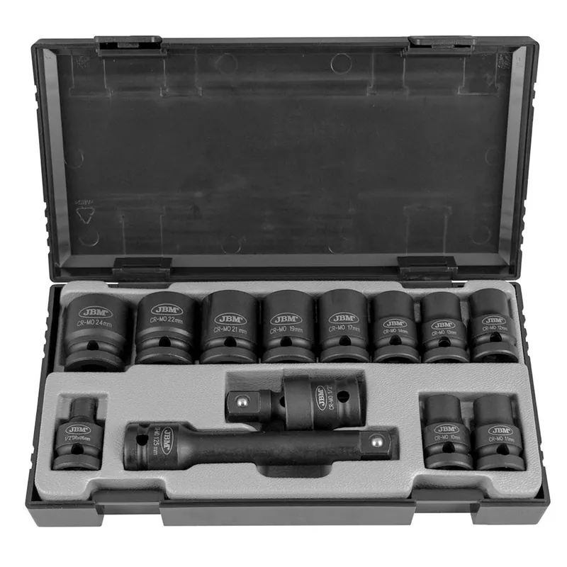 Offerta Del Giorno Set di bussole a impatto da 10 a 24 mm 1/2" esagonale CrMo 13 pezzi