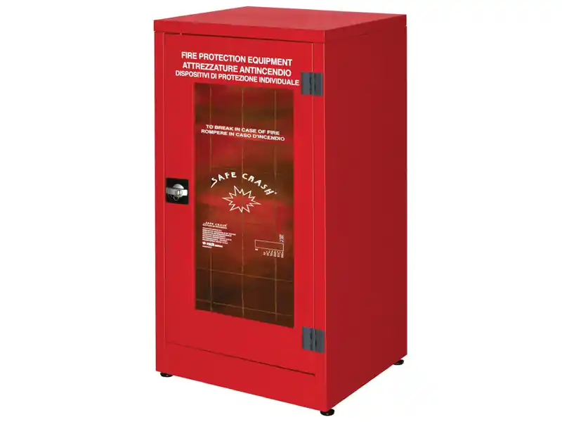 Quantità Limitata Armadio per DPI Carvel 575x500x1100mm con anta in vetro frangibile, 2 ripiani e appendiabiti