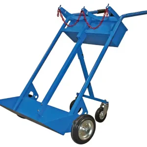 Carrello portabombole biposto a 4 ruote Carvel 720x1250mm con cassetta per bombole gas Ø250mm Novità