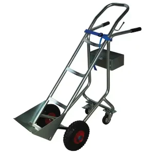 Carrello portabombole monoposto a 4 ruote Carvel con pala di carico e cassetta, portata 150Kg Occasione Imperdibile