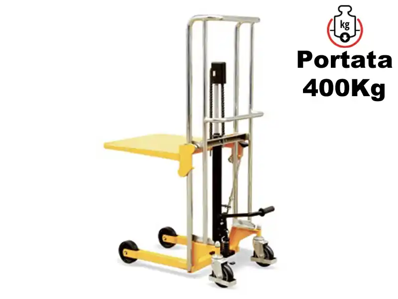 Carrello elevatore manuale Barbero PS 2120 con piattaforma e sollevamento a pedale, portata 400Kg Non Perdere