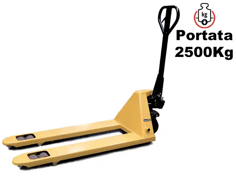 Di Tendenza Transpallet manuale Barbero BP25 Euro con ruote in poliuretano, portata 2,5t