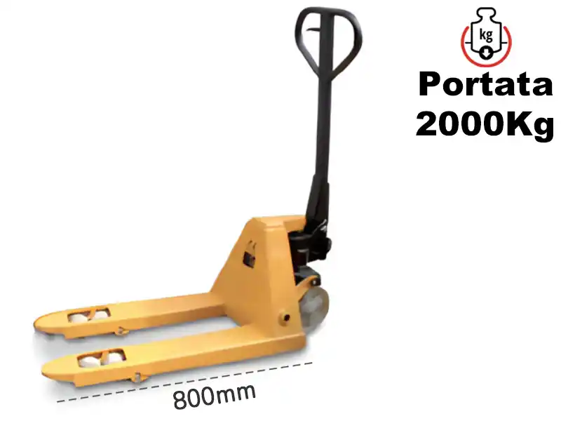 Scelto Dai Clienti Transpallet manuale Barbero BP20/800 540x800mm con ruote in nylon, portata 2 ton