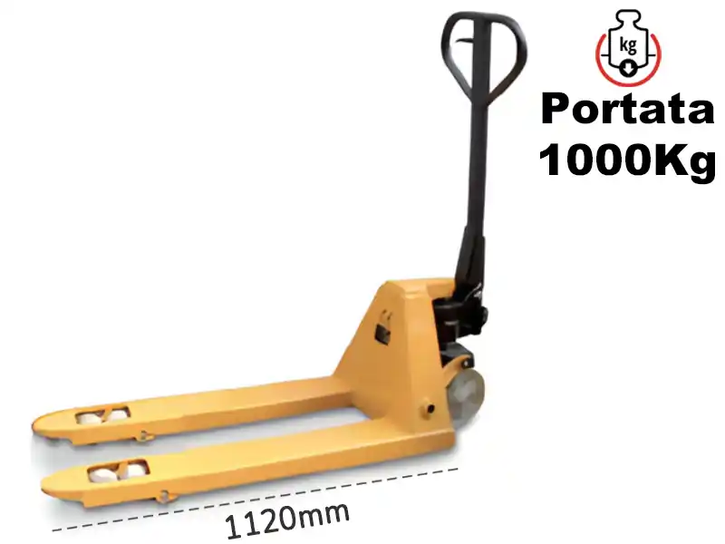 Economico Transpallet manuale Barbero BP10/B 530x1120mm con ruote in poliuretano, portata 1 ton