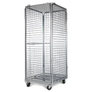Carrello logistico di sicurezza Barbero 720x800x1840mm in rete metallica con chiusura lucchettabile Direttamente Dal Produttore
