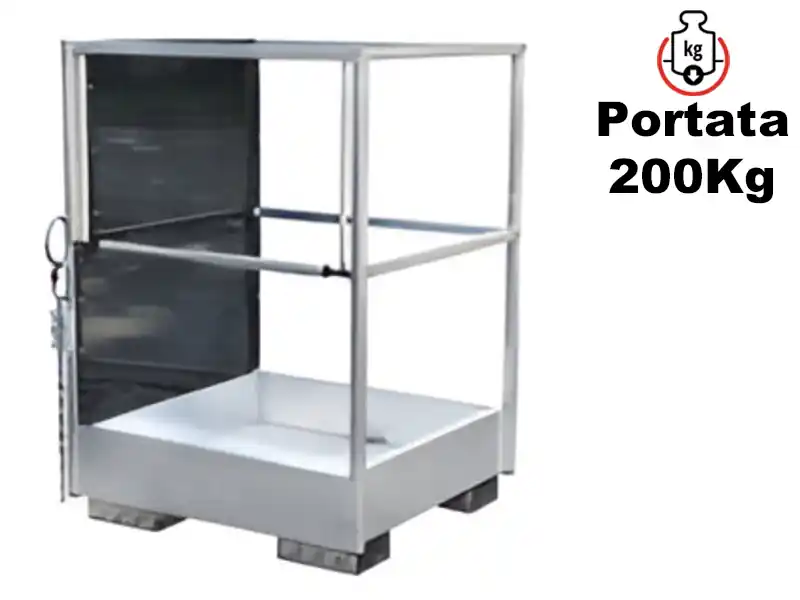 Prezzo Di Fabbrica Cestello per manutenzione aerea Barbero SR163 sollevabile tramite carrello elevatore, portata 200Kg