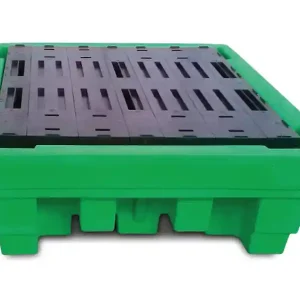 Vasca di raccolta liquidi acidi, basi e oli Carvel 1420x1420x520mm in polietilene per 4 fusti, 550lt Nuovo Arrivo