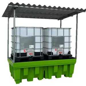 Ultima Occasione Vasca di raccolta per cisterne Carvel 3100x2150x2500mm con tettoia, capacità 1400lt