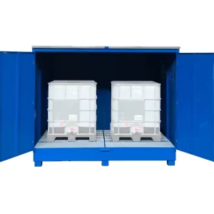 Deposito esterno con vasca di raccolta in acciaio Carvel 2750x1750x2350mm per cisterne, 1070lt Pagamento Sicuro