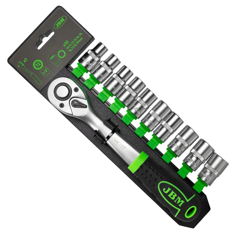 Chiave a cricchetto con bussole a 6 punte - 1/2" da 10 a 19mm - 11 pezzi Miglior Prezzo