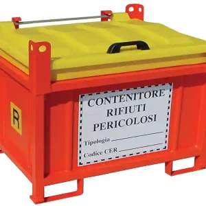 Affare Contenitore in metallo/PP Carvel 1350x1170x1040mm sovrapponibile per rifiuti pericolosi, 850lt