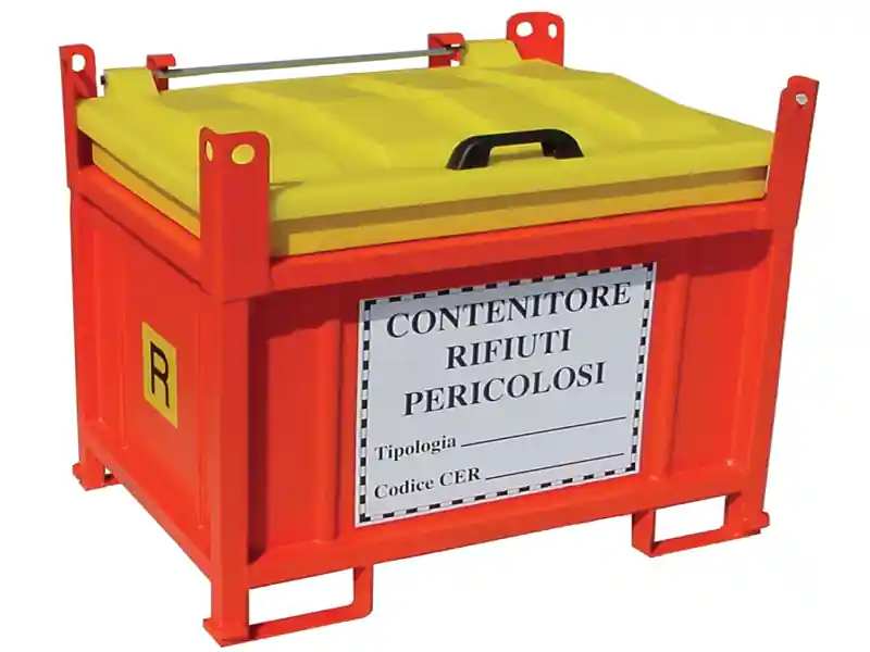 Affare Contenitore in metallo/PP Carvel 1350x1170x1040mm sovrapponibile per rifiuti pericolosi, 850lt
