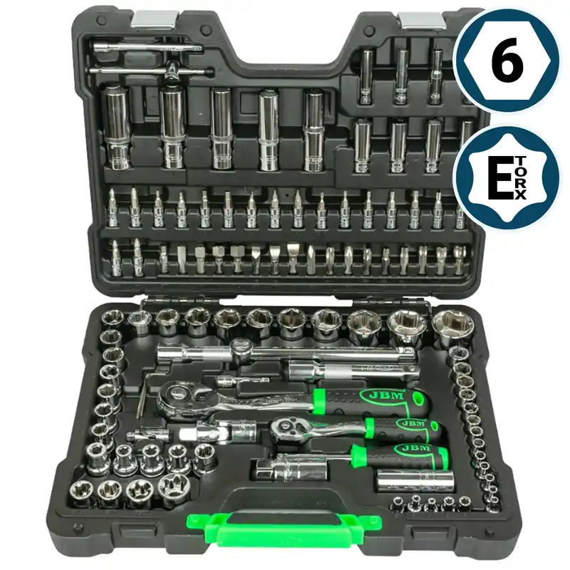 Prezzo Ridotto Set utensili chiavi a bussola e accessori 1/4" e 1/2" 108 pezzi JBM