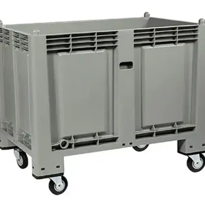 Cassa pallet Carvel 1200x800x1000mm in polipropilene con ruote, 600lt Consegna Rapida