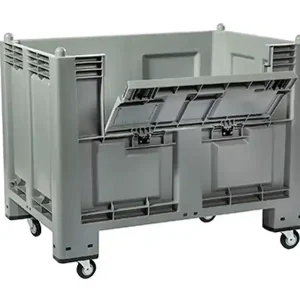 Cassa pallet Carvel 1200x800x1000mm in polipropilene con ruote e portellone, 600lt Saldi