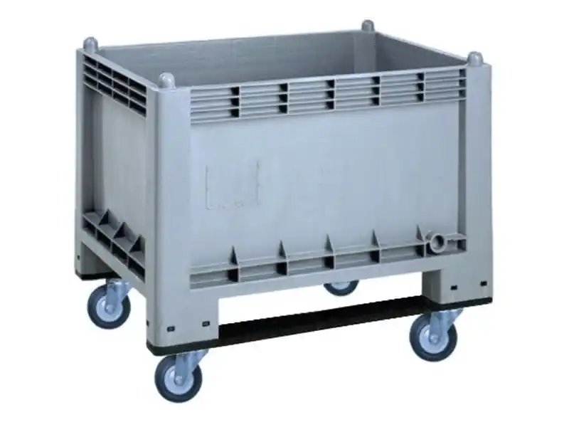 Cassa pallet Carvel 1000x700x800mm in polipropilene con ruote e 2 traverse, 285lt Novità