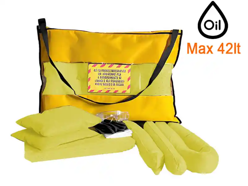 Assorbenti antisversamento per prodotti chimici Carvel da 42lt in kit borsa a tracolla Pagamento Sicuro