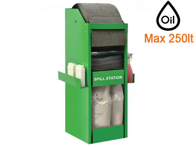Stazione stoccaggio Carvel Spill Station 500x500x1500mm con materiale assorbente universale, 250lt Offerta Limitata