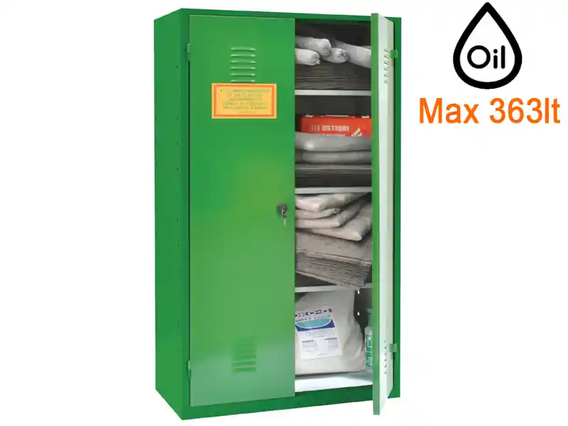 Armadio sicurezza Carvel 730x400x1600mm con materiale assorbente universale, 363lt Consegna Rapida