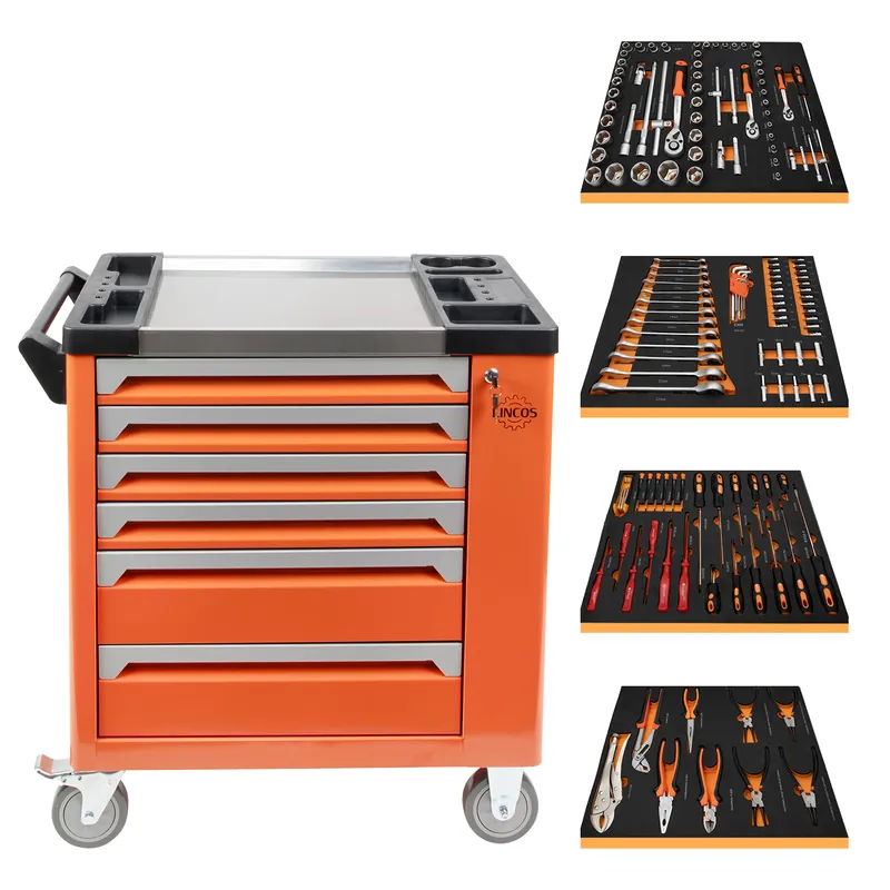 Consegna Rapida Carrello portautensili con attrezzi - 6 cassetti, 157 pezzi Lincos