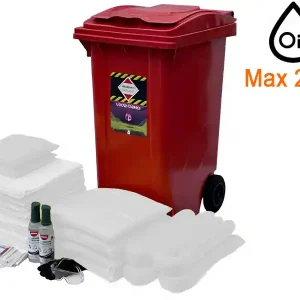 Spedizione Espresso Bidone carrellato Carvel 580x735x1065mm con materiale assorbente per olio, 226lt