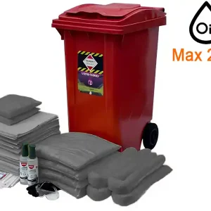 Bidone carrellato Carvel 580x735x1065mm con materiale assorbente universale, 265lt Spedito Oggi