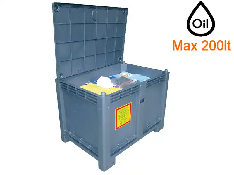 Contenitore carrellato Carvel 1000x700x650mm con materiale assorbente prodotti chimici, 200lt Must-Have