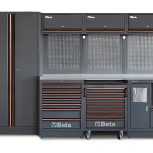 Arredo Beta C45PRO 2.0 X per officina 2955x645x2000mm con piano di lavoro in acciaio Direttamente Dal Produttore