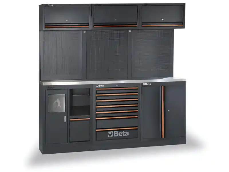 Arredo Beta C45PRO 2.0 AX per officina 2040x645x2000mm con piano di lavoro in acciaio Occasione