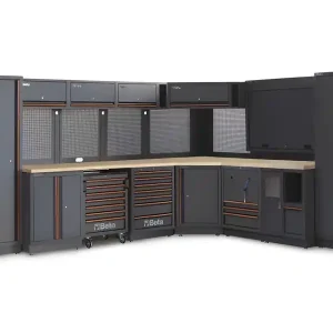 Arredo Beta C45PRO 2.0 FW per officina 3718/3038x645x2000mm con piano in legno e avvolgitori Compra Oggi Stesso