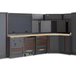 Arredo Beta C45PRO 2.0 GW per officina 3718/2358x645x2000mm con piano in legno e avvolgitori Direttamente Dal Produttore