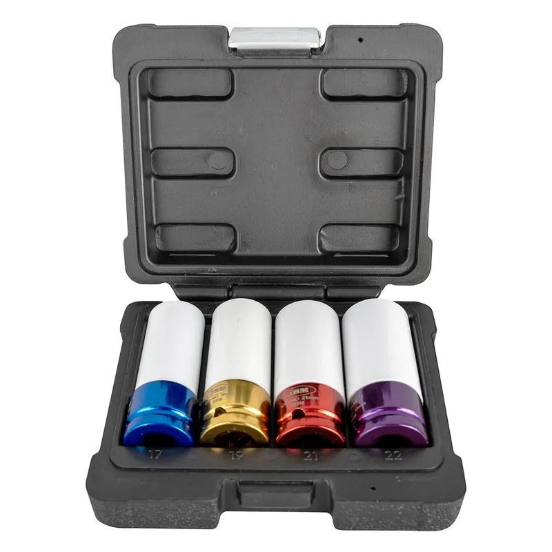A Buon Prezzo Set di bussole a impatto per cerchi in lega da 17 a 22 mm 1/2" CrMo - 4 pezzi JBM