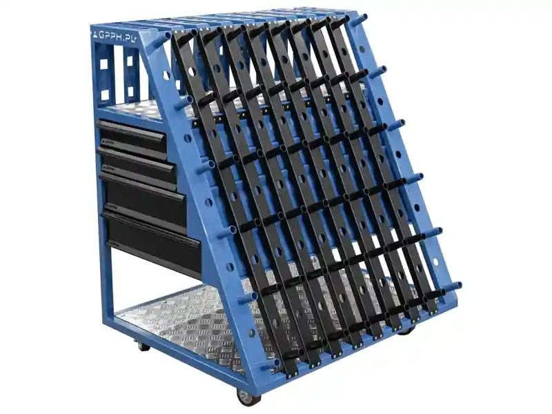 Ultima Occasione Carrello portautensili GPPH Trolley L 1000x800x1130mm con 8 cassetti, fori 16mm