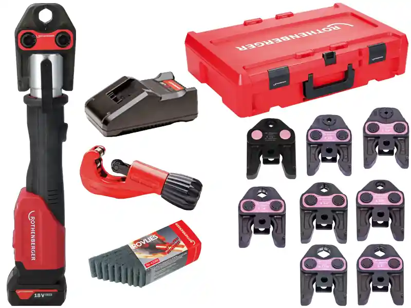 Offerta Limitata Rothenberger pressatrice Romax 4000 AMPShare con batteria, caricabatterie e 8 ganasce MaxiPro