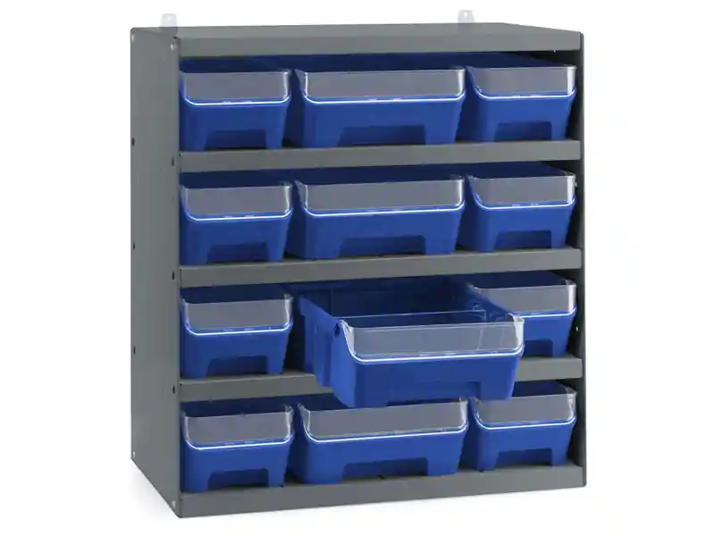 Di Tendenza Scaffale per 12 contenitori RK Box Air Fami 496x304x546mm grigio scuro con divisori e frontalini