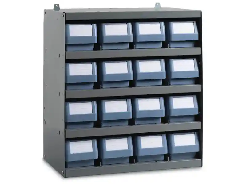 Scaffale modulare a parete Fami 496x304x546mm con 5 ripiani e 16 cassette RK Box Classic Subito Disponibile
