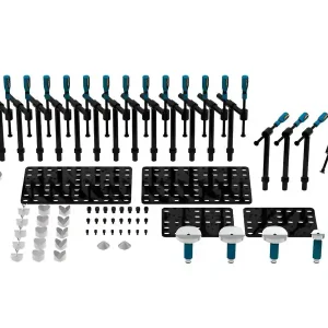 Occasione Imperdibile Accessori di serraggio tubi GPPH Base da 78 pezzi per tavoli saldatura, fori 16-28mm