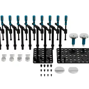 Affare Accessori di serraggio tubi GPPH Compact da 39 pezzi per tavoli saldatura, fori 16-28mm