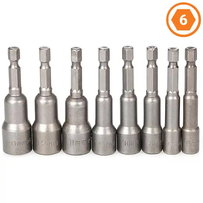 Promozione Esclusiva Set di driver per dadi magnetici con attacco a hex, 8pz (6 - 13mm)