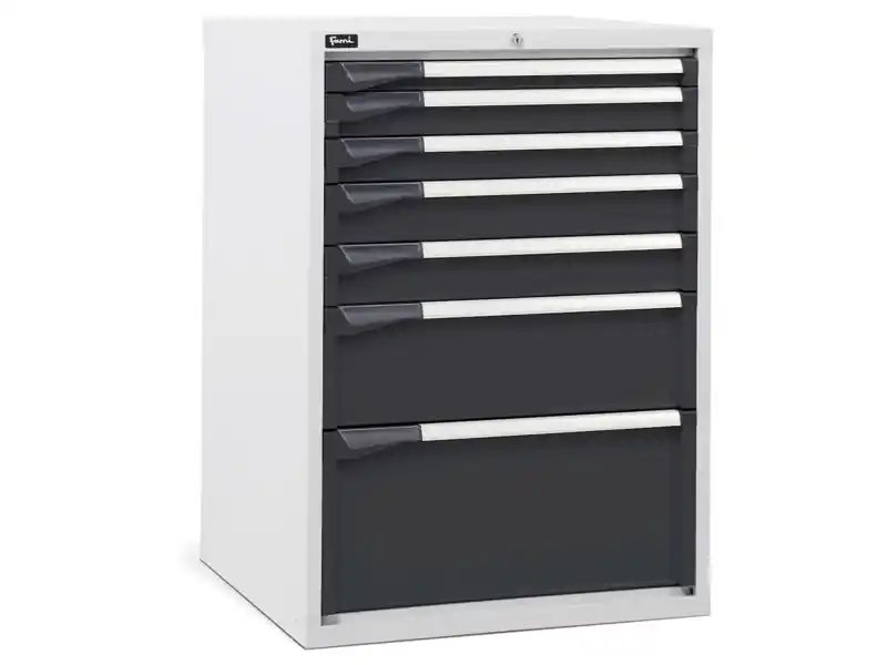 Cassettiera per industria Fami Master DE 714x726x1000mm bicolore con 7 cassetti, 2000Kg Reso Gratuito