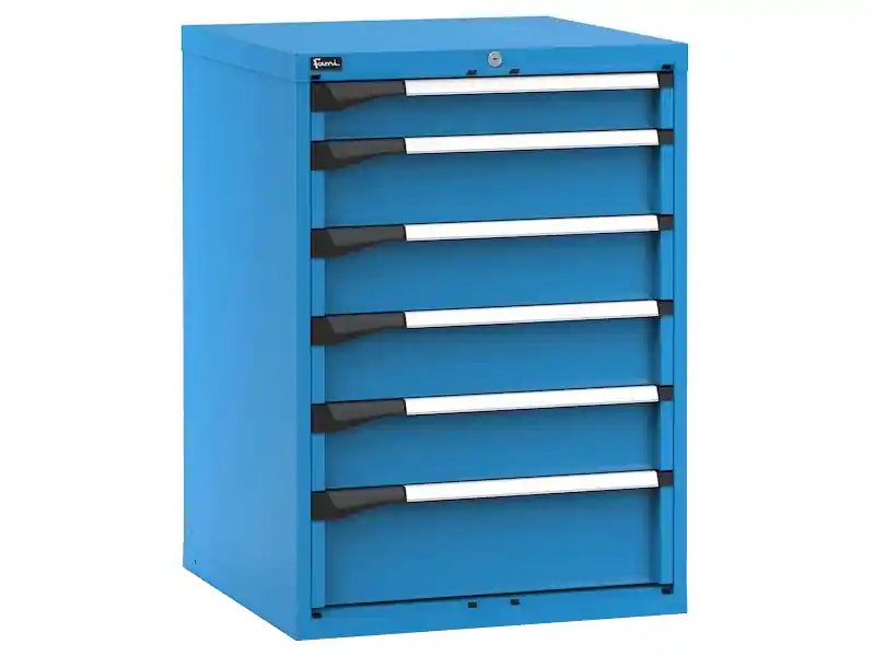 Prezzo Conveniente Cassettiera Fami Master 714x726x1000mm blu con 6 cassetti ad estrazione telescopica