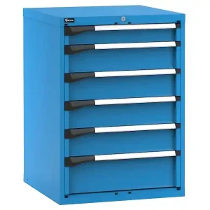 Ultimissimo Modello Cassettiera Fami Master 714x726x1000mm blu con 6 cassetti ad estrazione regolabile