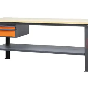 Banco da lavoro Beta C58BC-W 2C/O 210cm bicolore con piano in legno e 2 cassetti Prezzo Ridotto