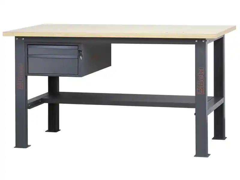 Miglior Prezzo Banco da lavoro Beta C58BC-W 2C/A 160cm antracite con piano in legno e 2 cassetti