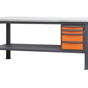 Subito Disponibile Banco da lavoro Beta C58BC-X 4C/O 210cm bicolore con piano in acciaio inox e 4 cassetti