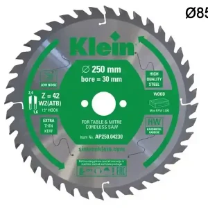 Novità Lama circolare a spessore sottile Klein AP Ø85x15mm, 20 denti per legno, compensato, MDF