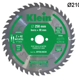 Lama circolare a spessore sottile Klein AP Ø210x30x1,8mm per legno, compensato, MDF, 24-48 denti Offerta Del Giorno